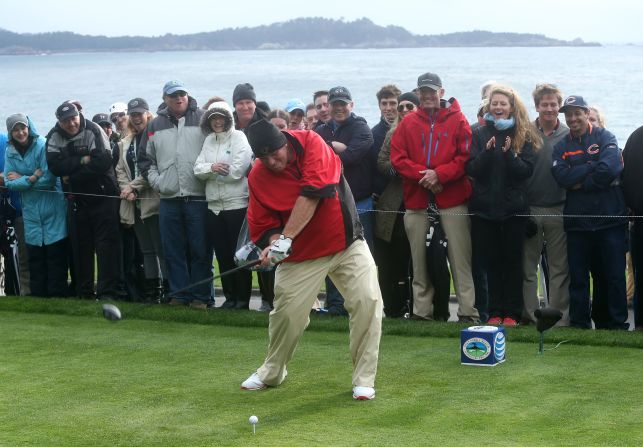 Though long past his best, the big-hitting 47-year-old is still a popular figure among golf fans -- here he tees off at the Pebble Beach National Pro-Am in February 2014.