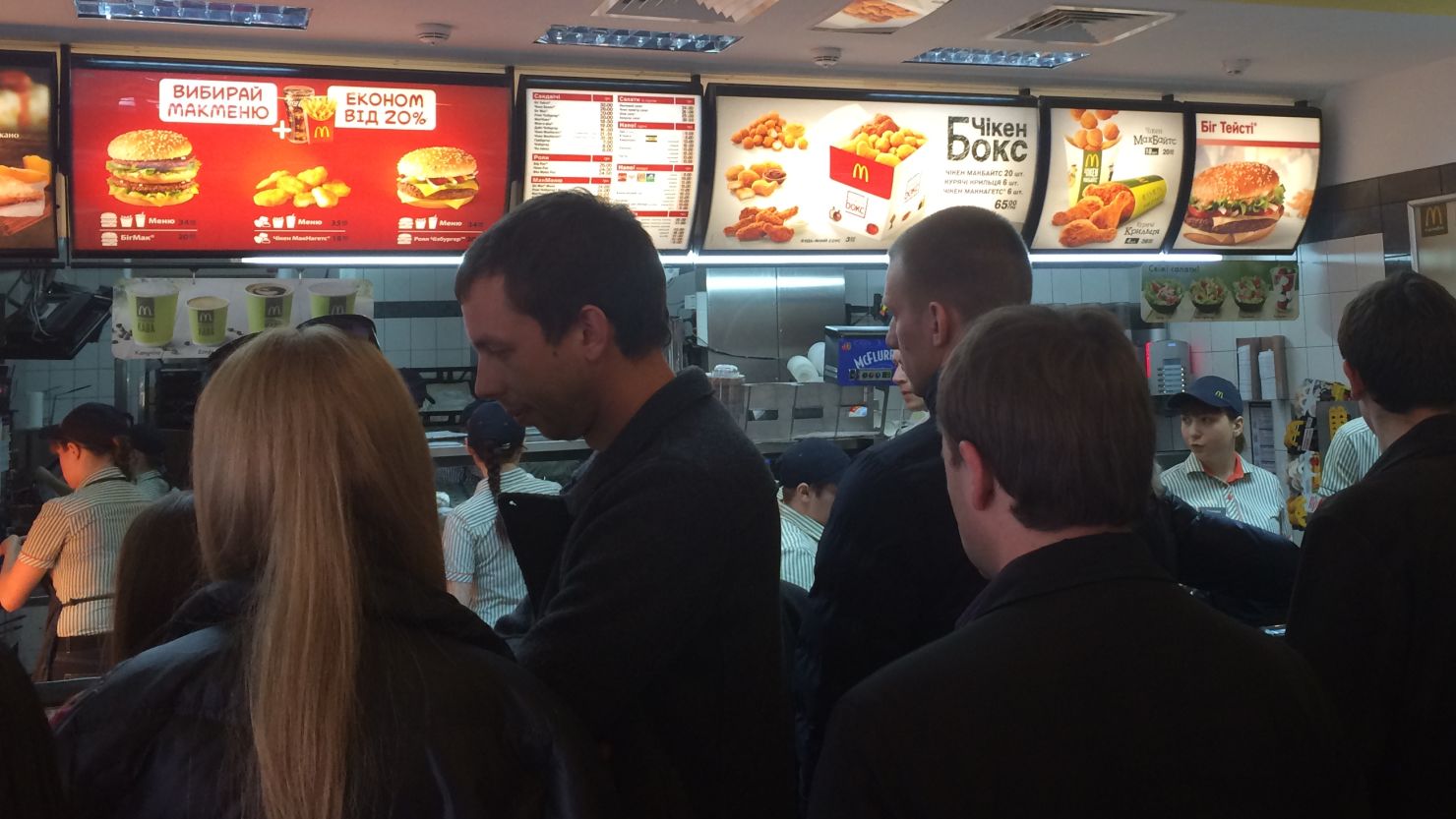 A CNN crew's got to eat, right? Turns out you learn a little something about a country's crisis at McDonald's.