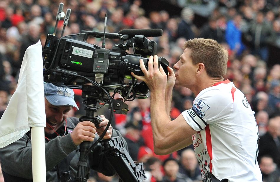 Gerrard netted his and Liverpool's second after the interval from the penalty spot after a foul on Joe Allen.