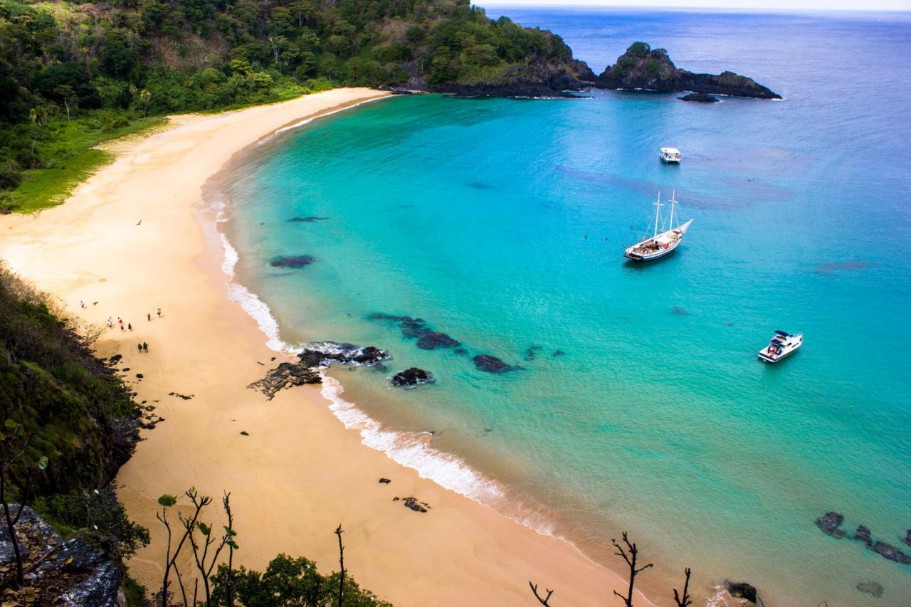 Baia do Sancho in remote Fernando de Noronha, Brazil, takes the top spot in TripAdvisor's 2014 Travelers' Choice best beaches list. Located on a volcanic archipelago, the beach jumped to the top spot from No. 4 last year.