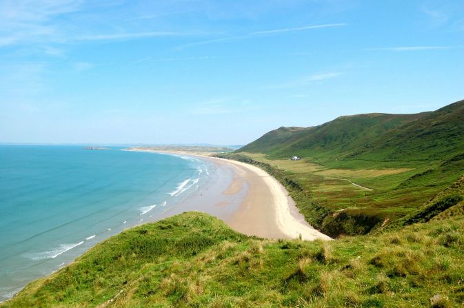 Rhossili Bay in Swansea, Wales, moved up to No. 9 from last year's No. 10 spot. While certainly not the warmest of the world's spectacular beaches, the rugged landscape and sweeping views are undeniably lovely.