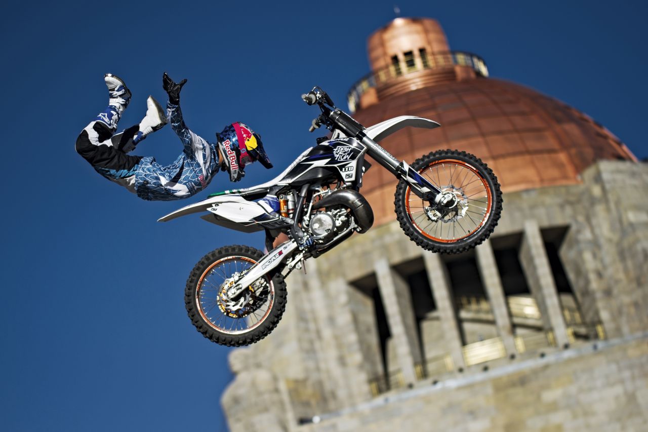 Erick Ruiz warms up for the season opener of the Red Bull X-Fighters World Tour on Tuesday, March 11, in Mexico City.