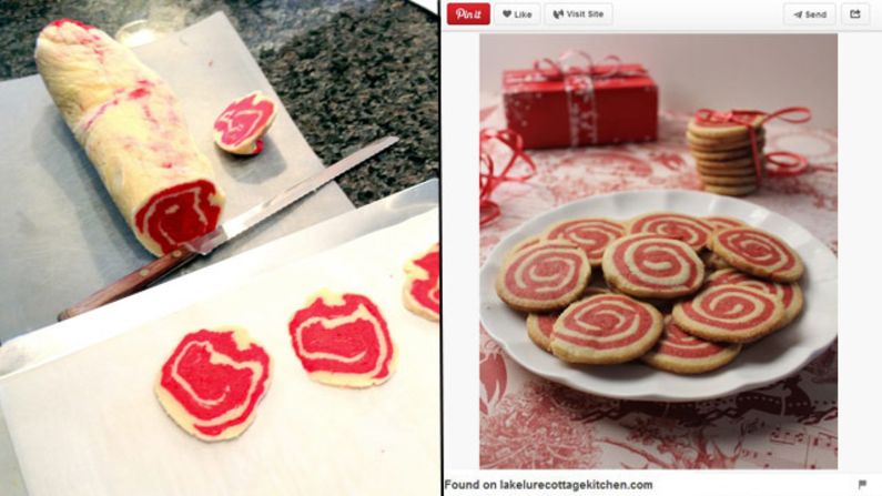 Pinterest fail: Brockett was inspired by a Pinterest photo to make cinnamon pinwheel cookies for the holidays one year. "Unfortunately, ours looked looked more like a slab of meat," she said. "Even when sliced, the cookies looked more like they belonged in an Italian deli rather than on a plate." 