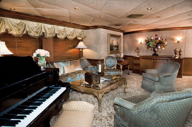 For $125,000 a week, the lavish vessel -- featuring a hot tub, 10 bedrooms and a bar -- could be yours. 