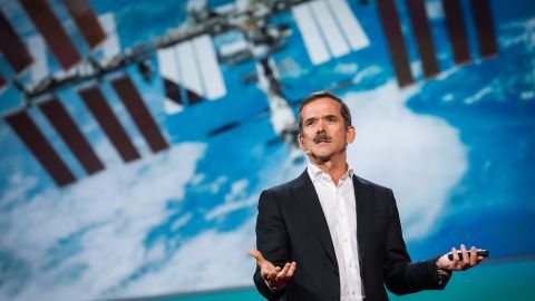 Retired astronaut Chris Hadfield speaks at TED2014 in Vancouver, B.C.