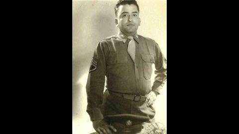 Sgt. Eduardo C. Gomez was recognized for heroic actions on September 3, 1950, at Tabu-dong, Korea, where his company was attacked while readying defensive positions. He maneuvered across open ground to take out a tank. Wounded, he refused medical care and manned his post where his weapon overheated and burned his hands. He stayed at his post, providing protective fire as the troops were ordered to withdraw.