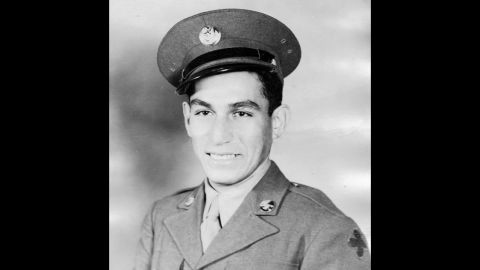 Staff Sgt. Manuel V. Mendoza was recognized for his action on October 4, 1944, in Mount Battaglia, Italy, where he is credited with single-handedly breaking up a German counterattack. Mendoza, already wounded in the arm and the leg in the attack, grabbed a submachine gun and opened fire on German troops advancing up a hill. When the German soldiers retreated, he grabbed a number of weapons dropped in the retreat. He also captured a wounded enemy soldier.