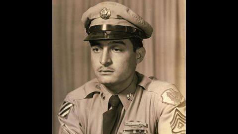 Master Sgt. Juan E. Negron distinguished himself on April 28, 1951, near Kalmaeri, Korea, where he refused to leave his post after learning enemy forces had broken through a roadblock and were advancing. He held his post throughout the night, hurling grenades and laying down fire to halt the enemy attack. He held the position until an allied counterattack was organized and launched. 