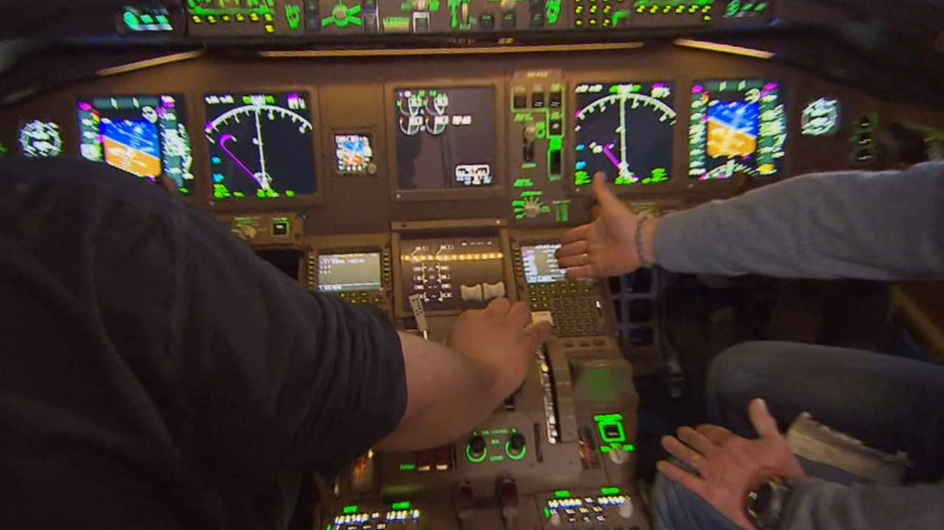 inside the cockpit 777 close