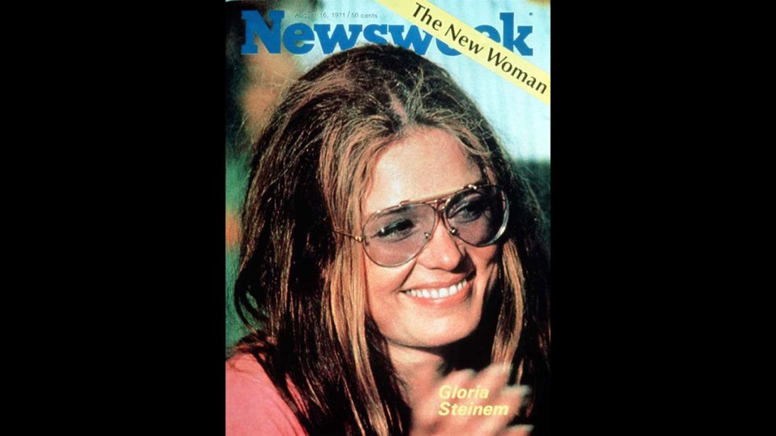 Steinem is featured as "The New Woman" on the cover of Newsweek in 1971. She was increasingly seen as the spokeswoman of the women's movement, although the headline to the story inside -- " A Liberated Woman Despite Beauty, Chic and Success" -- showed there was still a long way to go.