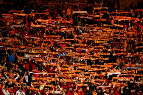 Galatasaray fans made themselves heard before kick off at Stamford Bridge. Around 3,000 supporters backed the Turkish side in west London Wednesday.