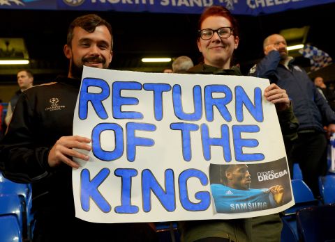 Chelsea fans gave Didier Drogba a huge ovation as he returned to the club where he enjoyed the most successful spell of his career.