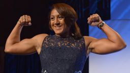 Bobsledding Olympic medalist Elana Meyers onstage at the 34th annual Salute to Women In Sports Awards at Cipriani, Wall Street on October 16, 2013 in New York City. (Photo by Mike Coppola/Getty Images for the Women's Sports Foundation)