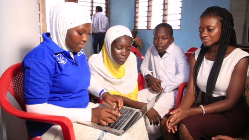 "These are very intelligent girls but they haven't been given the platform to shine because nobody believes in them," says Agyare. "So when we started teaching them HTML we saw the girls speaking up -- we were amazed; they were actually able to design websites and stand up and speak about their code."