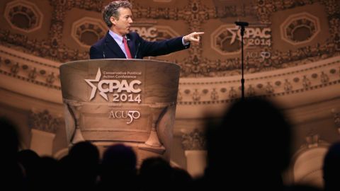 Paul addresses the 2014 Conservative Political Action Conference, where he easily won the presidential straw poll.