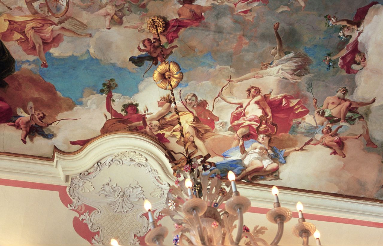 Ca'Marcello is awash in stunning 18th-century frescoes created by the Venetian painter Giambattista Crosato. Guests can tour the villa for a small fee, or rent an apartment on the property.