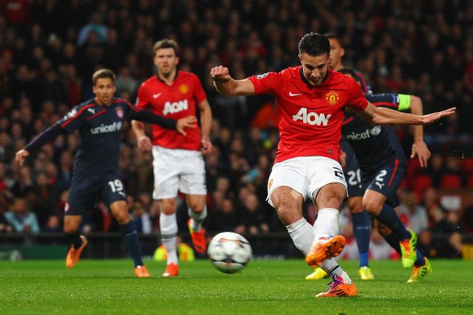 Van Persie got the ball rolling for United when he drilled home a penalty in the 25th minute. 