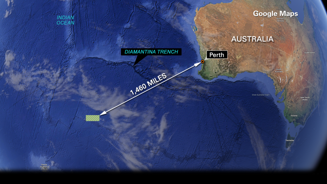 The Indian Ocean search area