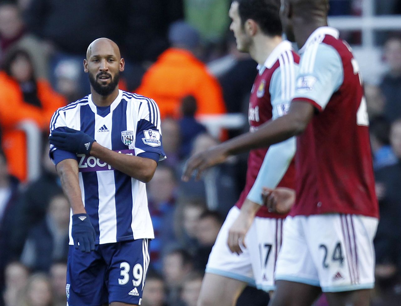 Former France striker Nicolas Anelka was handed a five-match ban by the English FA for making a "quenelle" gesture after scoring for West Brom against West Ham in December 2013. The gesture is believed by some to be a Nazi salute in reverse and has been linked with anti-Semitism in Anelka's homeland.