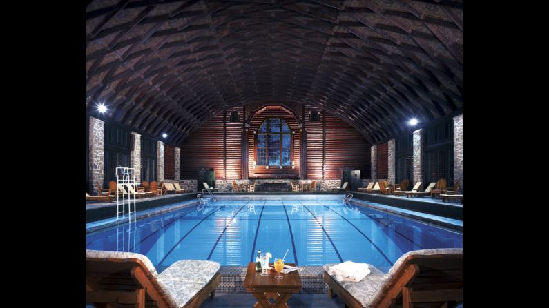 Fairmont Le Chateau Montebello in Quebec was built in 1930 as a retreat for the exclusive private Seigniory Club, and it has a clubby feel, right down to the impressive indoor pool.