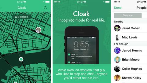 The new Cloak app helps you avoid people in the real world. Uh-oh, looks like Jared is only 600 feet away.