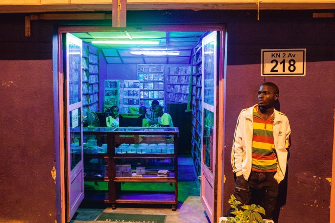 Describing himself as a street photographer, his work for the exhibition looks at life in Biryogo, a Kigali neighborhood that comes alive at night. 