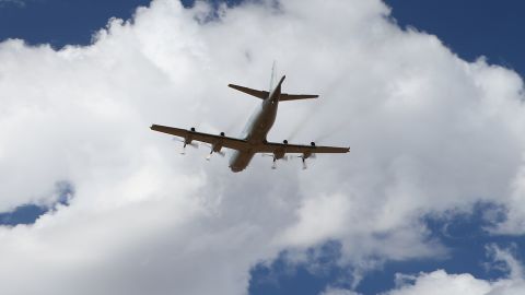 A Royal Australian Air Force P3 Orion takes off from Pearce air base in Perth, Australia.