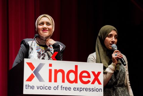 The young singer, who uses her music to highlight the obstacles women face in Egypt, won the Arts category at the 2014 Index Freedom of Expression Awards in London on March 20. 