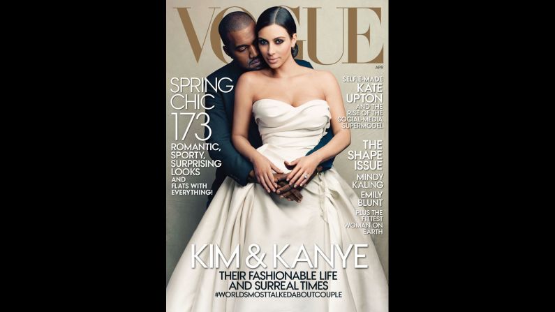 Leibovitz took this photo of Kim Kardashian and Kanye West for Vogue's April cover in 2014. Of the Kardashians, the photographer tells CNN "I don't know what's real and what's not on them. On the other hand, the audience isn't stupid. We know."