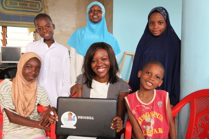 Regina Agyare (middle), founder of Soronko Solutions, a software development company in Ghana, has started an initiative called "Tech Needs Girls."