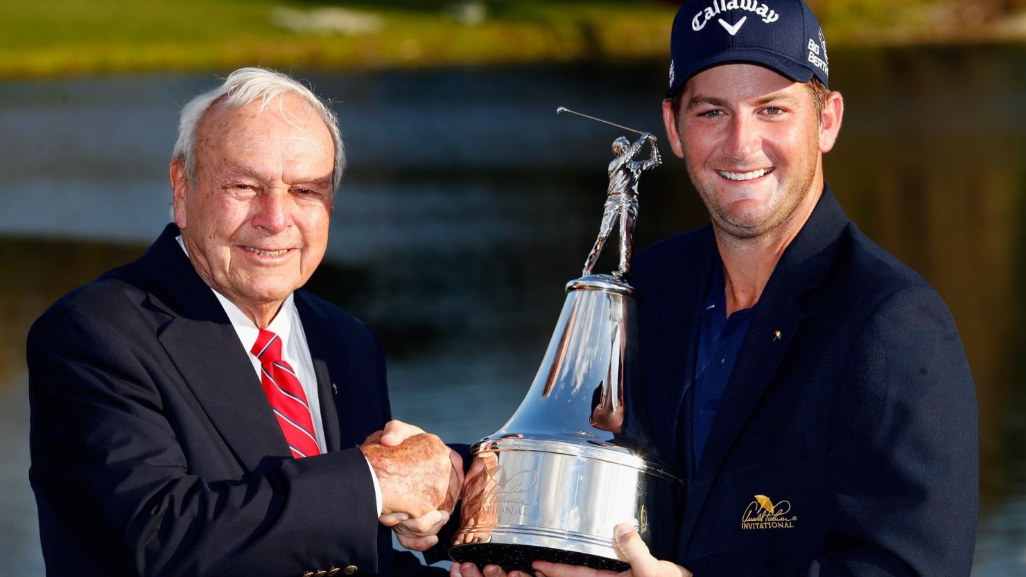 Matt Every shakes hands with Arnold Palmer after winning the Arnold Palmer Invitational on Sunday. 