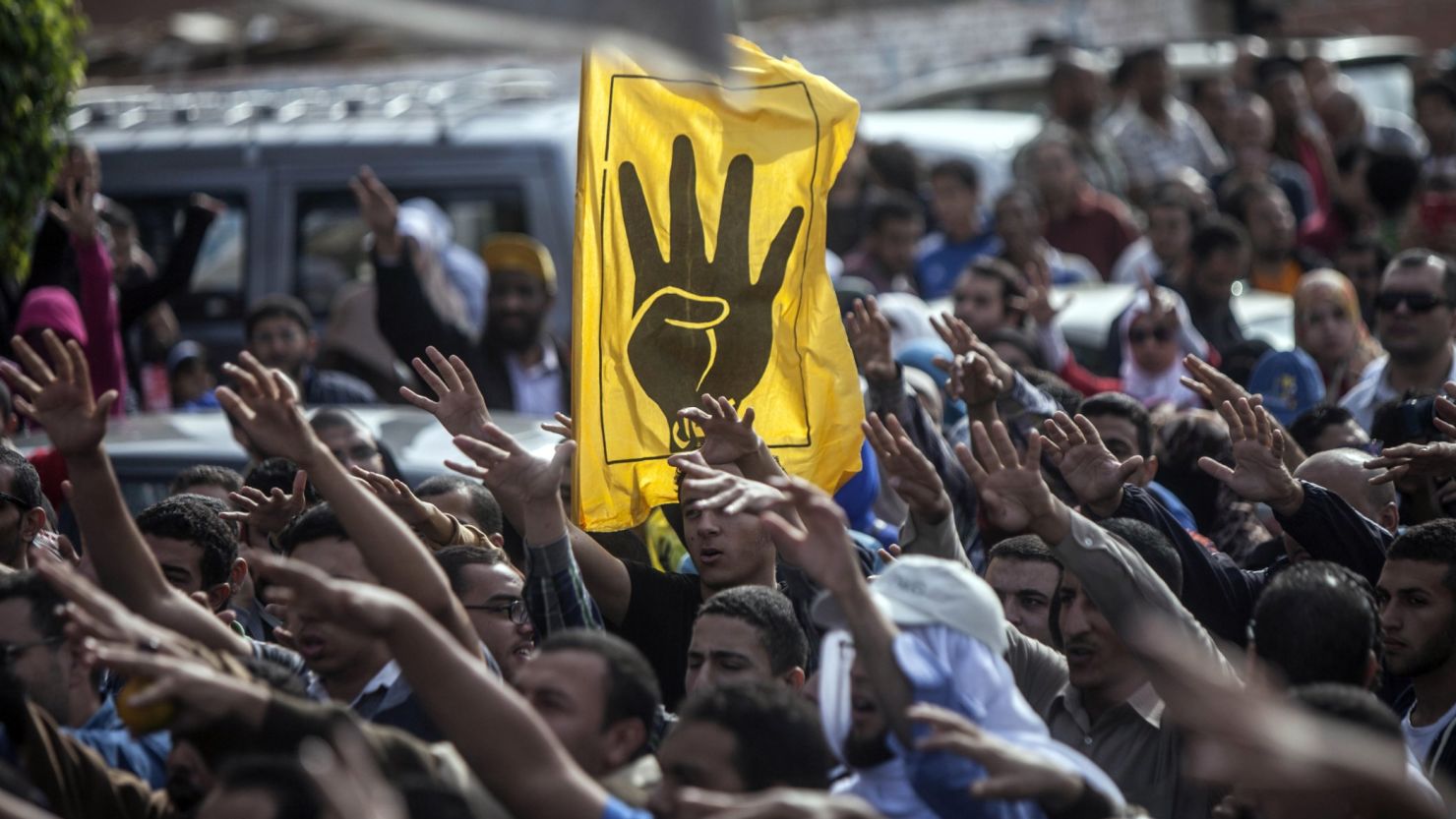 Muslim Brotherhood and ousted President Mohamed Morsy supporters in Cairo on November 29, 2013. 