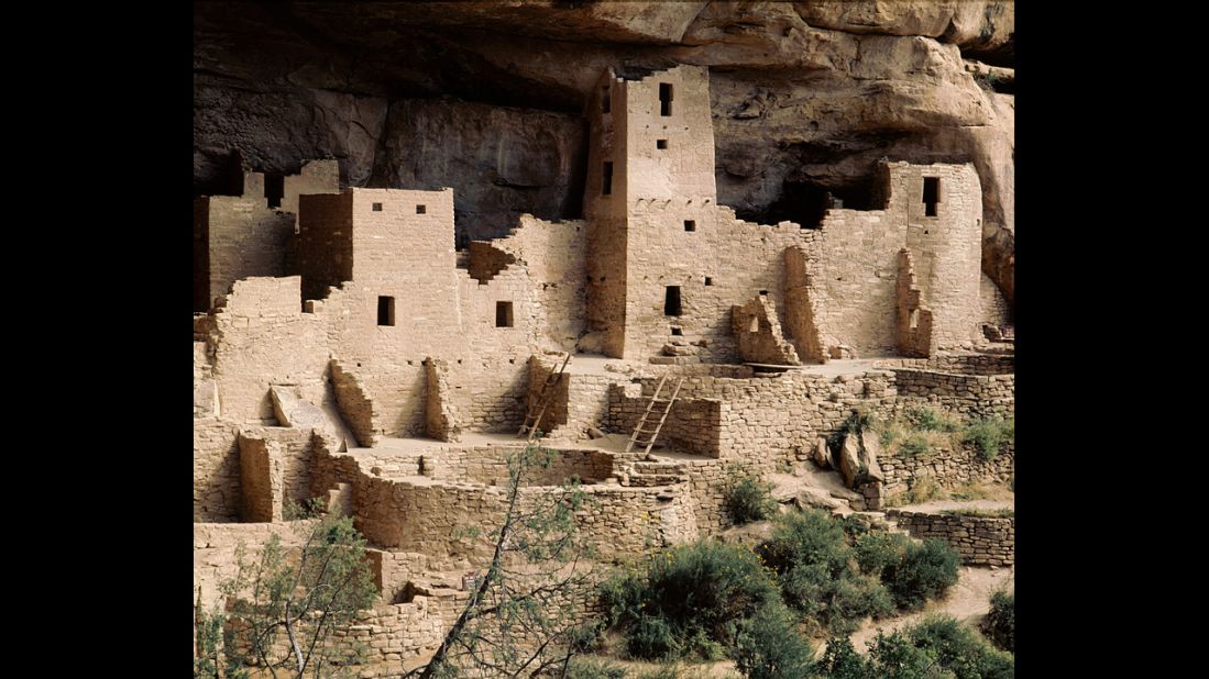 Ancient Puebloans, also called the Anasazi, made a life in the brutal climate located in what is now Mesa Verde National Park in Colorado. Part of the Cliff Palace at Mesa Verde shows dwellings and kivas (partially or wholly underground chambers).