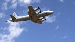A Royal Australian Air Force AP-3C Orion takes off at RAAF Pearce Base to join the search for MH370 on March 23, 2014.