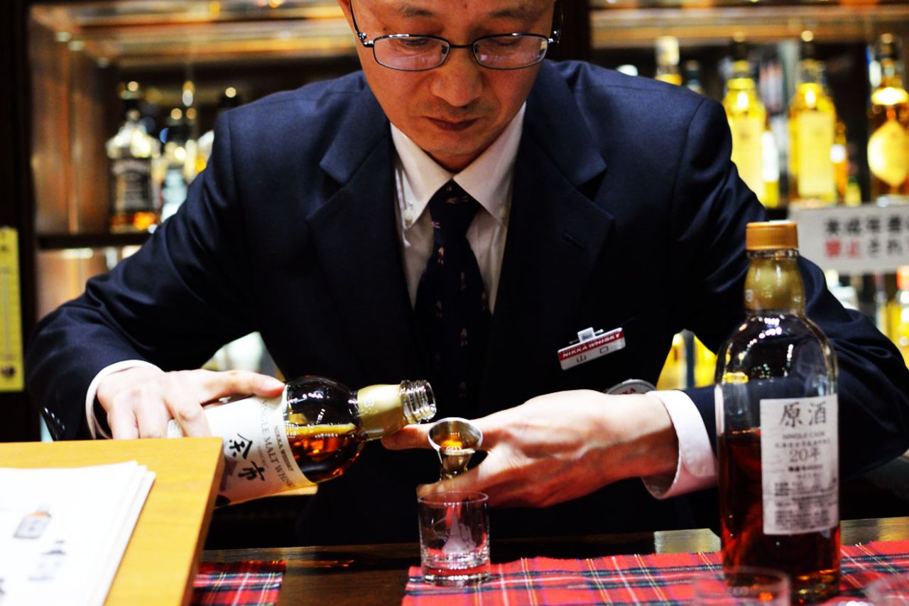 The bartender at Nikka's Whiskey Club says he doesn't have a favorite. He loves them all.