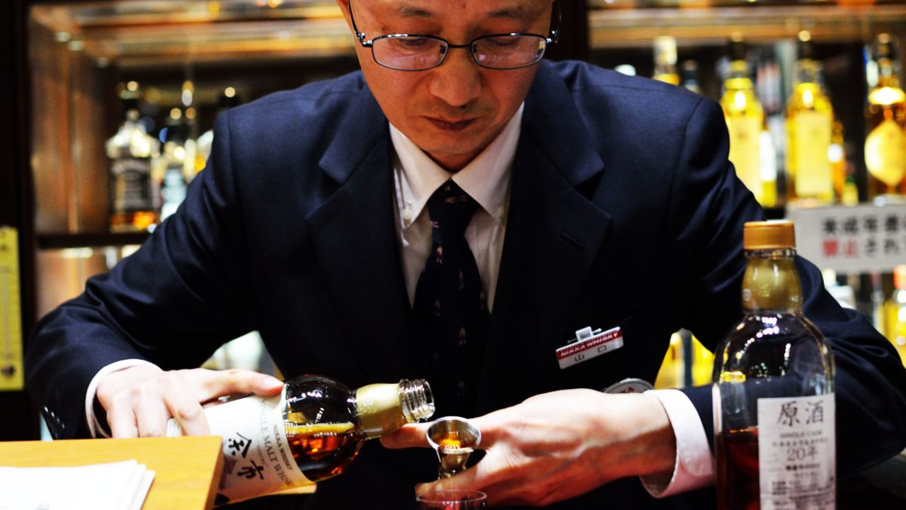 The bartender at Nikka's Whiskey Club says he doesn't have a favorite. He loves them all. 