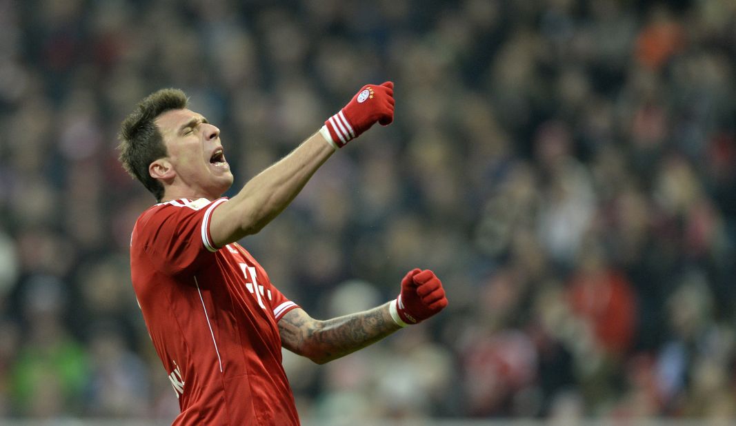 Croatian striker Mario Mandzukic has been top scorer for Bayern in the league this season with 17 goals so far. 