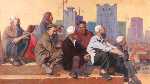 Memetjan Abdullah's ainting "Outlook," part of the National Art Museum of China's collection.