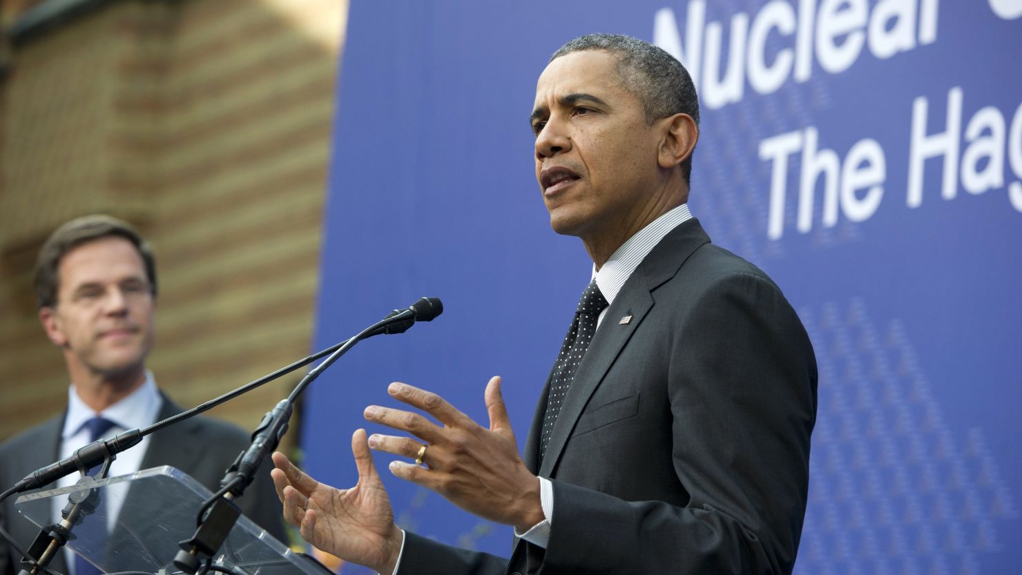 President Barack Obama addresses reporters at the Nuclear Security Summit at The Hague Tuesday March 25.
