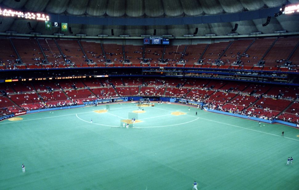 <strong>Kingdome (1997):</strong> One of several domed stadiums built in the '60s and '70s, the Seattle Kingdome was home to the American League's Seattle Mariners. It was demolished in 2000, which Ondrovic says "was a welcome relief. They could not blow that up fast enough." 