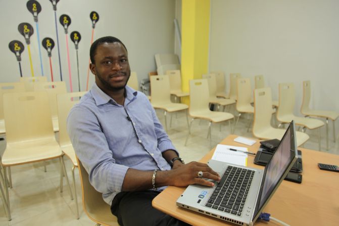<a href="https://twitter.com/gossyomega" target="_blank" target="_blank">Gossy Ukanwoke</a>, pictured, was still a student when he embarked on his entrepreneurial journey by launching Students Circle, an educational social network that offers an immense academic resource to students. Later on, the young entrepreneur decided to evolve his idea into Beni American University, a private online institution -- the first of its kind in Nigeria. <br /><br />"We are providing executive programs for graduates who are looking for employment and want to build up their resumes, or managers who want to climb up the hierarchy of their companies," said<a href="https://www.cnn.com/2014/04/02/world/africa/nigeria-mark-zuckerburg-gossy-ukanwoke/" target="_blank"> the budding entrepreneur, now 25, in a previous interview with CNN. </a><br /><br /><a href="https://www.cnn.com/2014/03/26/spc-african-start-up-gossy-ukanwoke.cnn.html" target="_blank"><strong>WATCH: 'Nigeria's Mark Zuckerberg' builds own school</strong></a>