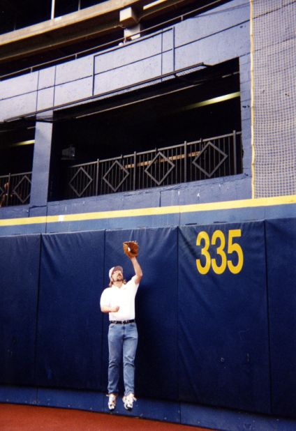 <strong>Three Rivers Stadium:</strong> Ticket-holders were allowed to go on the field before the game. Ondrovic and his pals played catch on the major league field, a highlight of their 25-year tour.