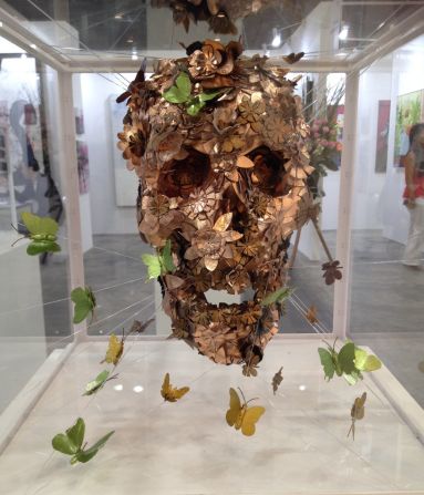 A bronze skull on display at the recent Affordable Art Hong Kong fair, where no piece of art could be priced at more than HK$100,000 (roughly $13,000).