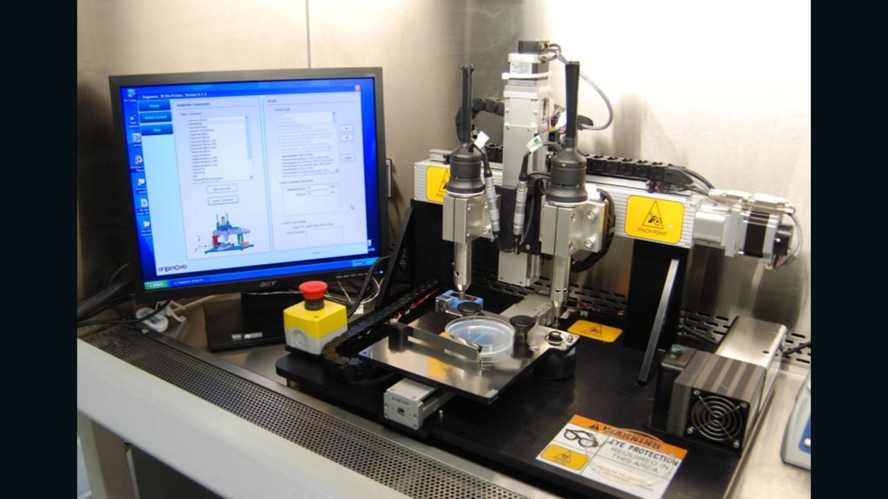 Organovo's NovoGen MMX bioprinter is small enough to fit into a cabinet.