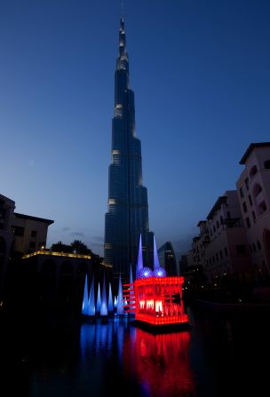 French artist Bibi has created a 98-foot long, illuminated dragon that lives in The Palace Downtown Dubai Lake. Made with recycled materials and lit with LEDs, the beast leaves a minimal carbon footprint.