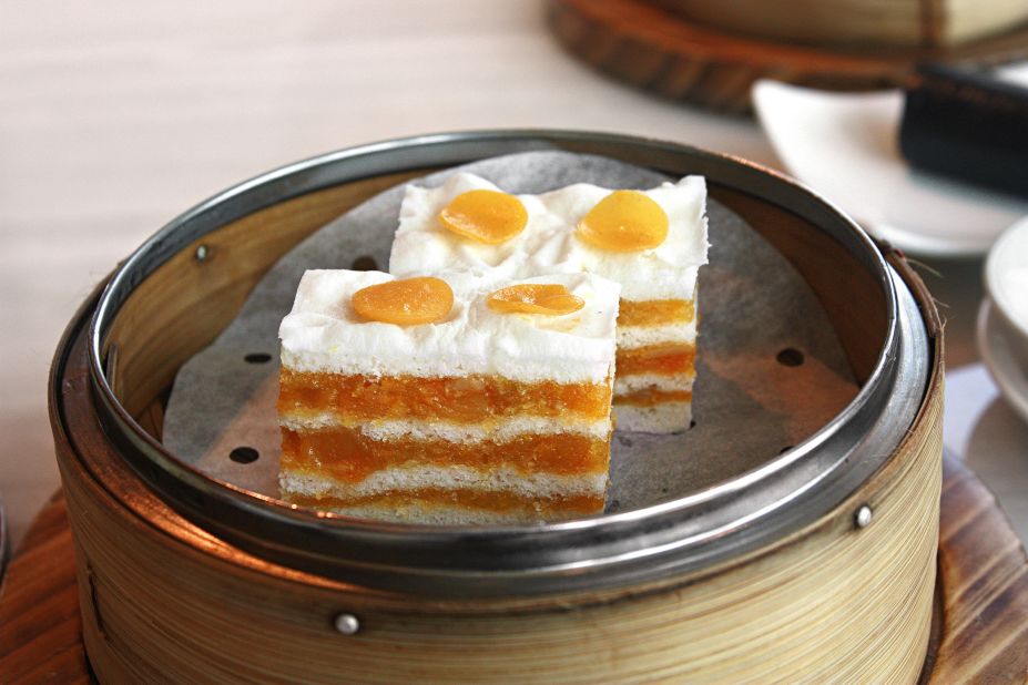 In this unique dish, part of Tsui Hang VIllage's retro dim sum menu, layers of sweet and savory custard and yolk are combined with bao (Chinese-style bun dough). The whole thing is steamed, resulting in a simple yet satisfying little cake, called daan wong chin chang gou.