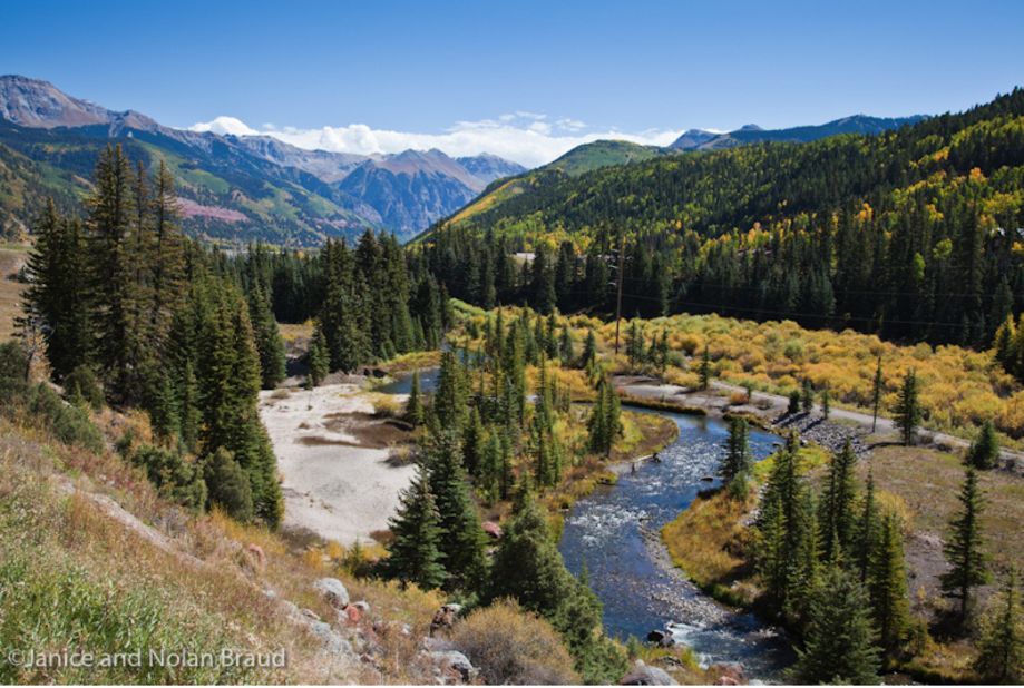 The stretch of the San Juan Skyway between the towns of Ouray and Silverton is called the Million Dollar Highway, referring to the silver and gold once carted through those Colorado passes.
