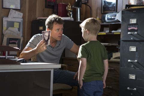 Greg Kinnear and Connor Corum star in "Heaven is For Real," a film based on a best-selling book penned by a Christian pastor. 