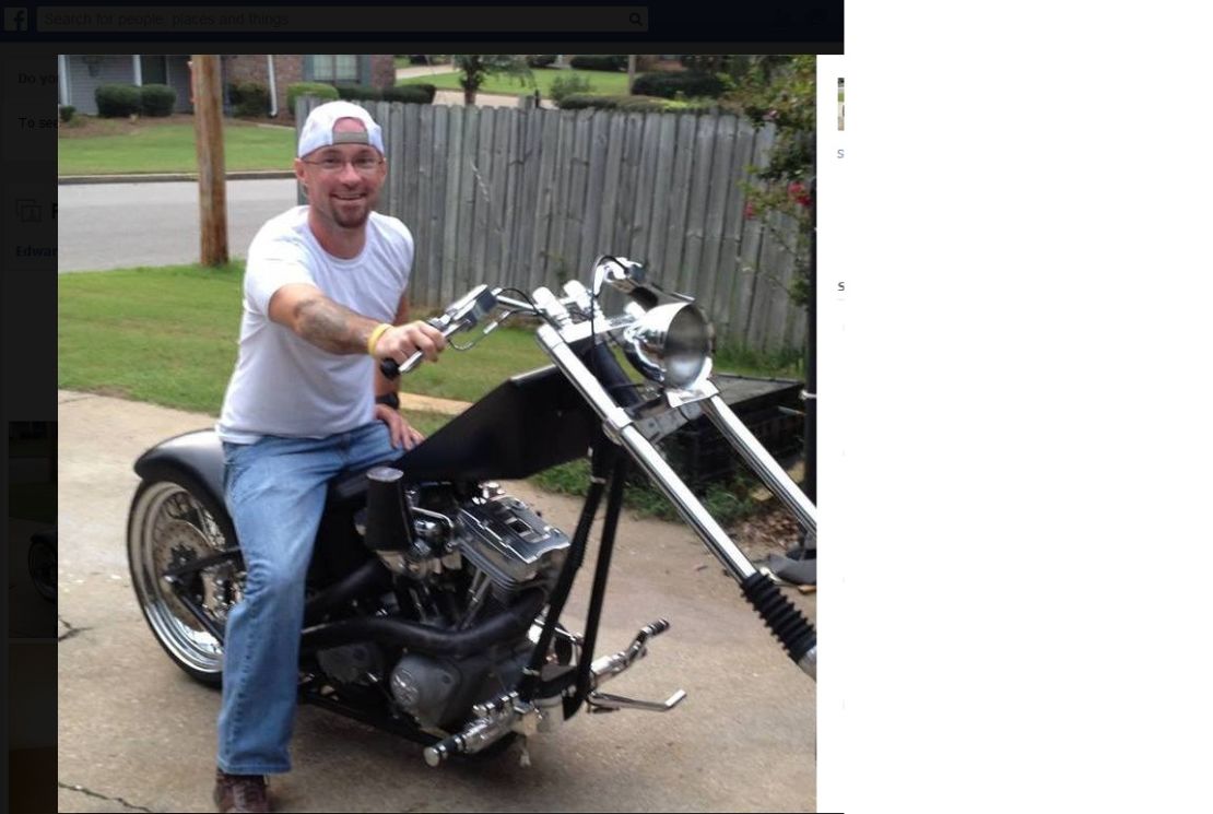 A Facebook photo shows Edward Byrom Jr. on a motorcycle.