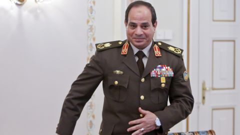 Egyptian army chief Abdel Fattah El-Sisi in Novo-Ogaryovo, outside Moscow, on February 13, 2014. 